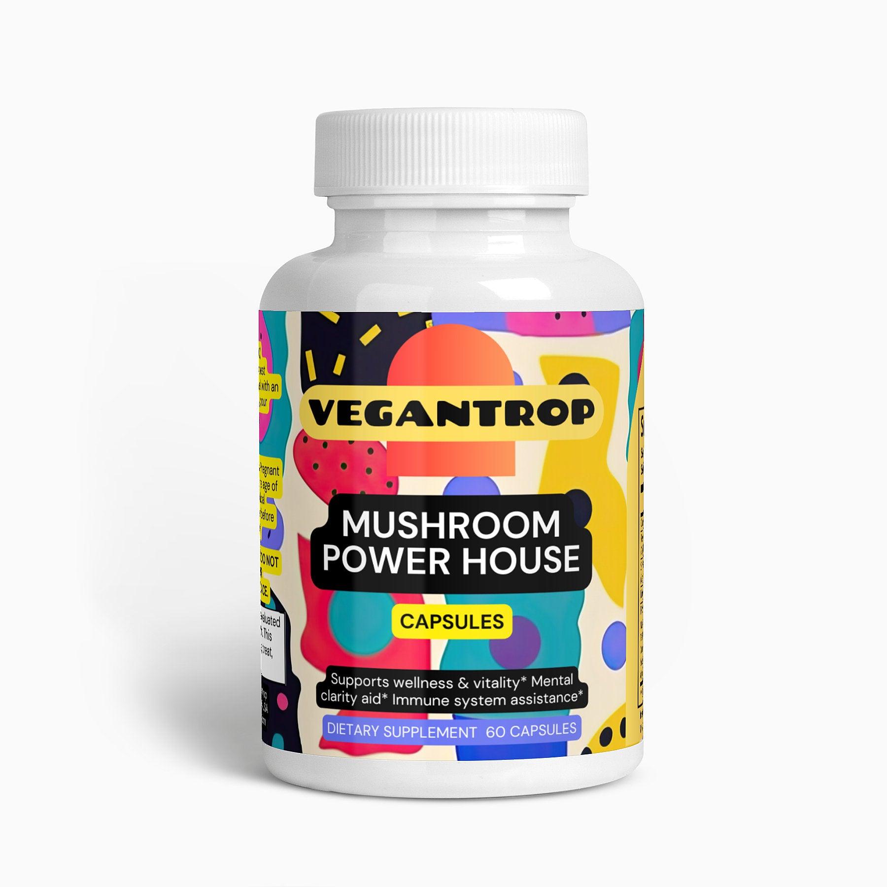 Plant-based 10 Mushroom Power House Complex (Vegan capsules) - VEGANTROP