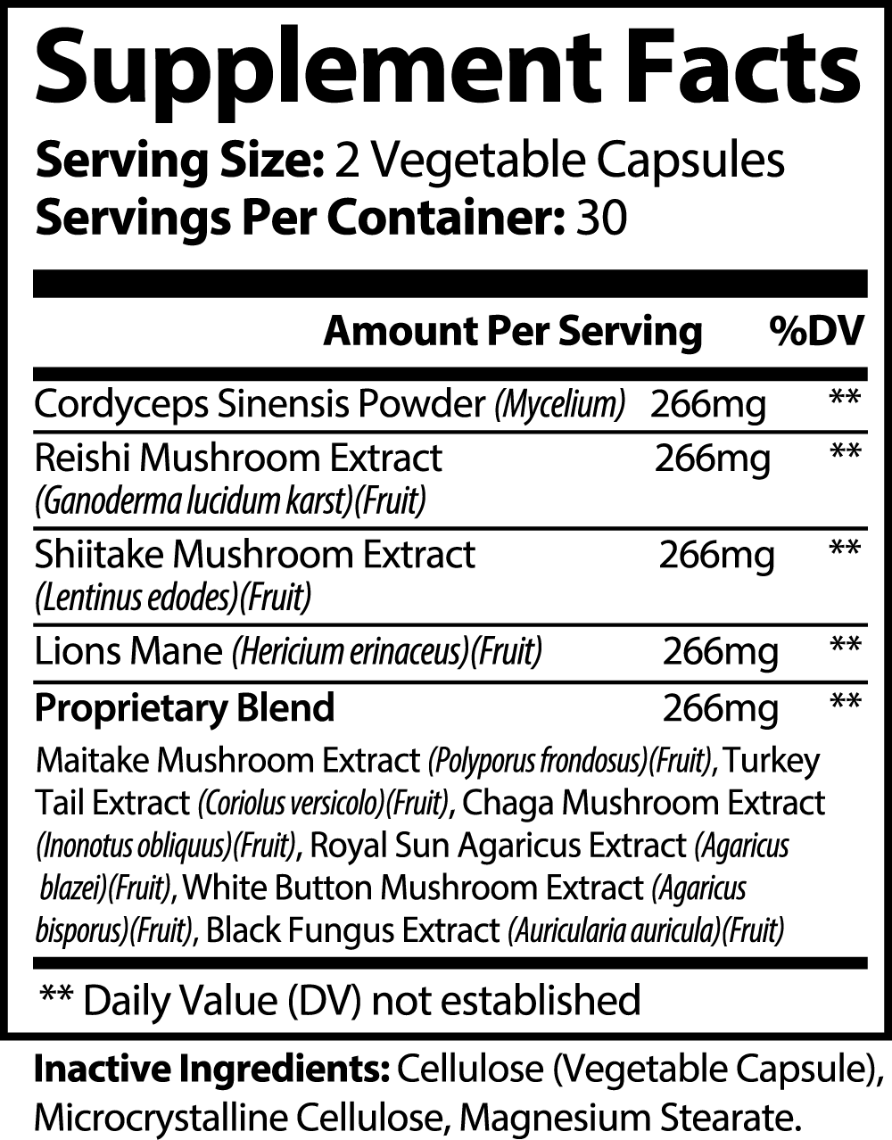 Plant-based 10 Mushroom Power House Complex (Vegan capsules) - VEGANTROP